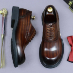 Retro Meeste Ametlikud Kingad Luksuslik K&auml;sit&ouml;&ouml; Kvaliteet Ehtne Nahk S&uuml;gis &Uuml;mar Nina Briti Stiil Elegantne Pulma Oxfords Kingad Mehelik 38 kohv