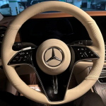 For Mercedes Benz GLC GLA GLB GLE GLS G350 G500 C200 E300 S400 S450 Hand-stitch Dark brown Leather Steering Wheel Cover beež