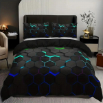 V&auml;rviline Geomeetria Tekikotikomplekt &Uuml;hekohaline Kahekohaline Lastele T&auml;iskasvanutele Queen King Size Voodipesukomplekt Padjap&uuml;&uuml;riga Magamistoa jaoks EU Single(135*200cm)3pcs