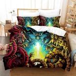 Yu Gi Oh Voodipesukomplekt &Uuml;heinimese Twin T&auml;is Queen King Suuruses Voodikomplekt T&auml;iskasvanute Poiste Magamistupp Tekikoti Komplektid 3D Prindiga Anime Kawaii EU Single(135*200cm)3pcs