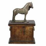 Friesian Horse Mare - urn for horse ashes, urn with a statuette, elegant urn with a horse from the Art-Dog brand pruun