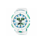 CASIO Meeste vedelkristall/analoog kahekordse n&auml;iduga seeria Valge kell GA-500WG-7A GA-500WG-7A White Dial