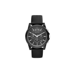 ARMANI EXCHANGEAE K&auml;ekell Kvartsmehhanism Silikoonrihm 44mm Must sihver Meeste Kellad AX1326 AX1326