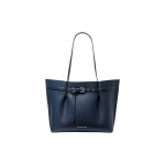Michael Kors Mk Emilia Br&auml;ndi Metalllogo Litchi Tekstuuriga Nahast T&otilde;mblukuga Kotikott Ostukott K&auml;e-&Otilde;lakott Naiste T&otilde;mblukuga Kotikott Tumesinine 35S1SU5T7T-NAVY Basic Set (Bag+Dust Bag)
