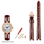 Tissot 1853 Grace Petite Beauty naistekella jaoks - T126010A Nahast kellarihm augukujundusega 12mm 14mm 12mm gray