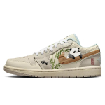 Jordan Air Jordan 1 Slip Resistant And Breathable Low top Vintage Basketball Shoes Women's Beige Brown HQ3440-101(Team56-) 40.5 beige