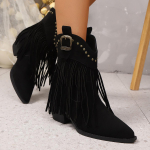 Mood Naiste Pahkluusaapad S&uuml;gis Suede Chelsea Saapad Terava Ninaga Tutt K&otilde;rge Kontsaga Kinga Neet Mood Retro Kauboisaapad Botas Mujer 36 must