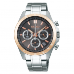 SEIKO SELECTION SBTR026 Kvarts Kuup&auml;ev Pruun H&otilde;bedane x Roosa Kuld Roostevaba Teras [Seiko Kell] Meeste Kell, Patareitoitega Kronograaf, Kalender, 24-tunnine