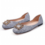 Peened naiste kingad Trendikad Moodsad Veekristallid Vabaaja Lamedad Kingad Madala suuga Ruudukujulise ninaga Pehme Tald Naiste T&ouml;&ouml;kingad 35