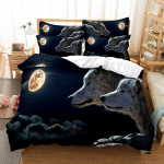 Love Wolf Voodipesu komplekt Tekikoti komplekt 3D Voodipesu Digitaalne tr&uuml;kk Voodipesu Kuninganna suurusega Voodipesu komplekt Moodne disainit&ouml;&ouml;riist EU single(135x200cm)