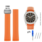 Meeste K&auml;ev&otilde;ru Silikoonkummist Kellarihm Patek Watch Strap for Aquanaut Philippe Series 5164a 5167a Libliklukk 21mm 21mm gray