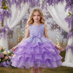 Uus laste s&auml;delev organza pitsist printsessikoogikleit t&uuml;drukute s&uuml;nnip&auml;evapeoks &otilde;htune ametlik kleit 110cm lilla