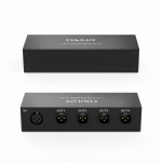 Cubilux XLR passiivne 1 x XLR emane 4 x XLR isasele tasakaalustatud 1 4 alumiiniumkorpusega jaotur 4-kanaliline jaotur, jaotur, sisend, v&auml;ljundid, mikrofon/liin must