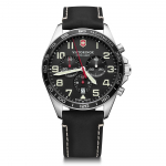 VICTORINOX FIELDFORCE CHRONO roostevabast terasest korpus must must nahk kingitus 241852 kell, (316L), ketas, rihm, ese,