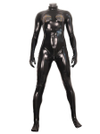 Seksikas Zentai kunstnahast lateksist v&auml;ljal&otilde;ikega rinnakohaga kombinesoon M&auml;rgv&auml;limusega eksootiline Cosplay t&auml;ispikk keha&uuml;likond Elastne vormiv retuus ES black