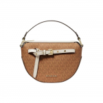 Michael Kors MK Emilia 25 Klassikaline Monogramm T&otilde;mblukuga Suletav Kaetud L&otilde;uend Nahast T&otilde;mblukuga K&auml;e- ja &Otilde;lakott Naiste k&auml;ekotid Pruun 35S1GU5C6B-CUOIO-MULTI Basic Set (Bag+Dust Bag)