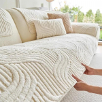 1 tk Lainelise triibuga diivanikate &Uuml;hev&auml;rviline Paks Pl&uuml;&uuml;sist Diivanir&auml;tik Katted Libisemiskindlad Diivanikatted Diivanimatt Elutuppa 30x50 pillowcase beež