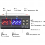 STC3008 Kahekordne digitaalne temperatuuriregulaator Kaks releev&auml;ljundit 12V 220V Termoregulaator Termostaat K&uuml;ttekeha Jahutiga STC-3008 AC 110-220V