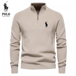 Ralph Lauren S&uuml;gis ja Talv Tikand Uus Meeste Poolavatud Kampsun Meeste Pikkade Varrukatega Seisva Kraega &Uuml;hev&auml;rviline Mitmek&uuml;lgne Vabaaja Top S