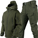 Soe &otilde;uekomplekt Special Forces Camouflage Plush paksendatud mantel s&uuml;giseks ja talveks Pehme suur mantel XXL black