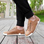 Meeste nahast vabaajajalatsid Meeste tossud s&uuml;gisene meeste seemisnahast kingad Mugavad lamedad meeste jalatsid Zapatillas Hombre 38