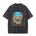 Rock Band Tame Impala Deadbeat Tour 2026 Albumi T-s&auml;rk Meeste Vintage &Uuml;lesuuruses Pestaud T-s&auml;rk Hip Hop F&auml;nnidele Kingitus L&uuml;hikeste Varrukatega T-s&auml;rgid S mitmev&auml;rviline