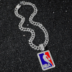 Uus L&uuml;lil&uuml;lidega Kaelakee N-B&A NBA Logoga Unisex Hip Hop Stiiliks 16inch(40cm) h&otilde;be