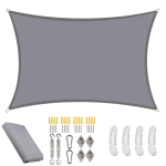 4x6M/5/4/3/2 Veekindel Suur P&auml;ikesekaitsevarikatus Paigalduskomplektidega UV-kaitsega Varjupurjekas V&auml;literrassi Varikatusaia Varikatus Telk (Grey,200x200CM) hall