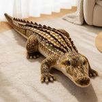 Elutruu Krokodilli Pehmem&auml;ng Loom T&auml;idisloom, Pehme Simulatsioon Loomamudel Nukk Lastele S&uuml;nnip&auml;evakingitus Kodu Dekoor 65cm pruun