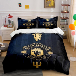 Manchester United Voodipesukomplekt Voodipesu Tekikoti Komplekt Tekikott Padjap&uuml;&uuml;rid   (1 * Tekikott 2 * Padjap&uuml;&uuml;ri, ilma tekita) 135x200cm black