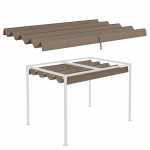 Pergola katusekate, 2,86 x 2,45 m sisset&otilde;mmatav p&auml;ikesekate 3 x 2 m pergola raamile, UV30+ kaitsega, kohvipruun 286 x 245 x 23 cm