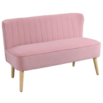 Diivan 2-kohaline Kangasdiivan Diivanpolsterdatud Diivan Lounge Diivan Lai Roosa 117 x 56.5 x 77 cm roosa