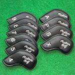 Golfikepi pea kate Multikas Kalurim&uuml;tsi Muster Kahepoolne Tikand Veekindel PU Nahast Kaitse Golfitarvikud Brown 10pcs #1