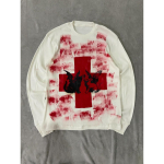 Euroopa ja Ameerika piiri&uuml;lene Ameerika pikkade varrukatega T-s&auml;rk tume retro y2k ristitr&uuml;kiga topp high street moesuund kandmine XXXXL beige