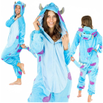 Sulley Monsters Inc. Kigurumi &Uuml;ksos Kost&uuml;&uuml;m - M Sulley Koletise &Uuml;ksos Kost&uuml;&uuml;m - Suur blue
