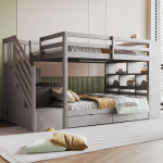Korp-voodi 90*200 cm, Panipaigusahtlid ja suured kapid, K&otilde;rge piire, Restraam, M&auml;nnipuidust voodi, Lastevoodi, Noortevoodi, Hall 278 x 95 x 139.5 cm hall