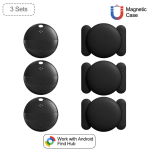Air Tags Tugeva magnetiga peidetud silikoon&uuml;mbris Android Google Find My Iphone Mini GPS-j&auml;lgija positsioneerimiseks Auto Jalgratas Mootorratas Black-3set