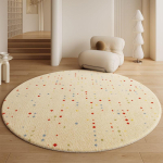 &Uuml;mmargune ala vaip Kaasaegne minimalistlik elutuba Diivani matt Paks libisemiskindel magamistuba Voodi&auml;&auml;rne vaip Kunstvill 180x180 cm faux wool pile with non-slip backing