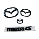 Plastikust auto esipagassi embleem Tagumine saba &uuml;mberehituse kaunistus Mazda 3 6 CX-4 CX-5 Rooliratta embleem 3D vahetatav kleebis black