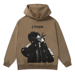 &ldquo;J-Hope&rdquo; Graafilise Prindiga Huppar &mdash; Vintaažpesuga Pullover, &Uuml;legabariidiline Unisex T&auml;navamoe Dressipluus Meestele Naistele (S&uuml;gis/Talv Kollektsioon) M gray