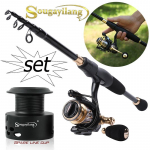 &Otilde;ngeritvade rullide komplekt Teleskoopne &otilde;ngekepp spinningurull Merevee magevee bassip&uuml;&uuml;k 1.8M Rod&Reel 1000