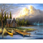 Teemantmaal Tulevane torm Teemantkivist tikand Ristpistes Kodukaunistamise kingitus 20X30CM