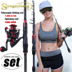 Teleskoop&otilde;ngerulli kombod 1,8&ndash;2,1&nbsp;M reisi&otilde;ngede 13+1BB metallist spinningurull 1.8M Rod&Reel 1000