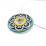 Les Tr&eacute;sors De Lily [C5476] - Collier Cr&eacute;ateur 'Babouchka' Turquoise Jaune t&uuml;rkiissinine