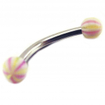 Les Tr&eacute;sors De Lily [E6895] - Piercing Arcade 'Tecno' Fushia Jaune Heleroosa