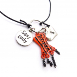 Les Tr&eacute;sors De Lily [J6332] - Bracelet cr&eacute;ateur 'French Cancan' rouge noir punane