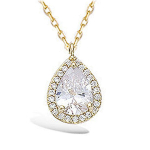 Les Tr&eacute;sors De Lily [N6851] - Collier Plaqu&eacute;-Or 'Sissi' blanc dor&eacute; - 12x8 mm kuld