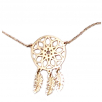 Les Tr&eacute;sors De Lily [P7707] &ndash; roosast kullast 'Boho' terasest kaelakee (unen&auml;op&uuml;&uuml;dja) - 30x16 mm Heleroosa