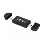 Kiire USB-mikro-USB-t&uuml;&uuml;pi C/OTG-kaardilugeja kirjutaja TF SD-kaardikirjutaja 3-&uuml;hes OTG-kaardilugeja jaoks must