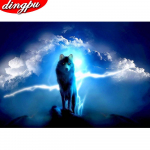 DINGPU teemantmaal 5D Mountains t&auml;is&uuml;mmargune tikand kodukaunistus mosaiikristpistega k&auml;sitsi valmistatud kingitus 20X30CM